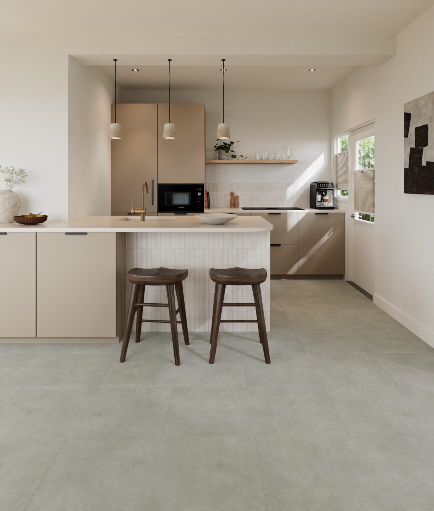 Br.10.10.4 Solid Concrete Grey Rechthoek Tegel Keuken