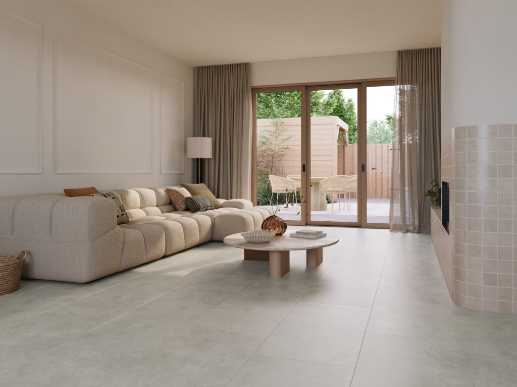 Br.10.10.4 Solid Concrete Grey Rechthoek Tegel Woonkamer